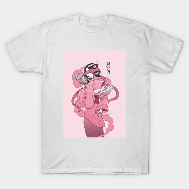 Pink ghost T-Shirt by DomTsoi